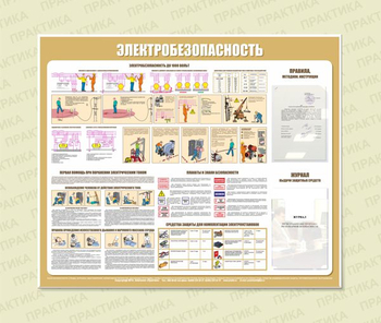 С22 Стенд электробезопасность (1200х1000 мм, пластик ПВХ 3 мм, алюминиевый багет золотого цвета) - Стенды - Стенды по электробезопасности - ohrana.inoy.org